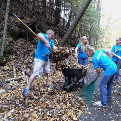 volunteers smiling