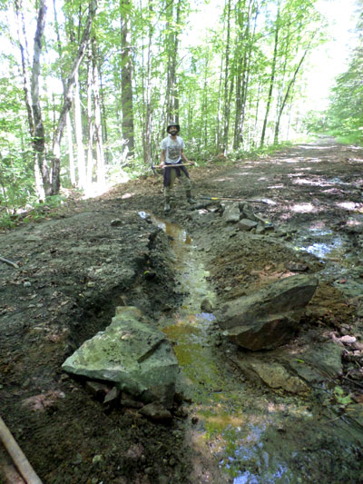 wash out on trail