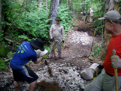 putting dirt on trail