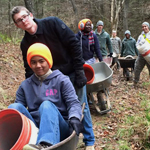 people with wheelbarrows