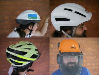 four helmets