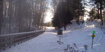 winter trail signs