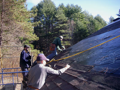 people shingle roof