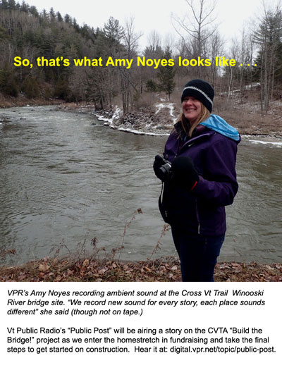 VPR reporter Amy Noyes on trail