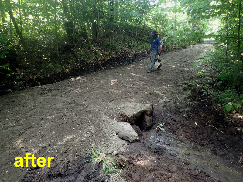 completed culvert with gravel trail