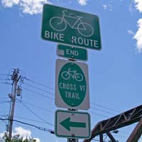 route sign on urban path