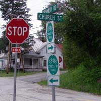 route sign at intersection