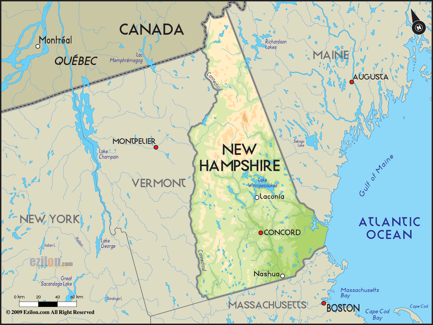 map of New Hampshire